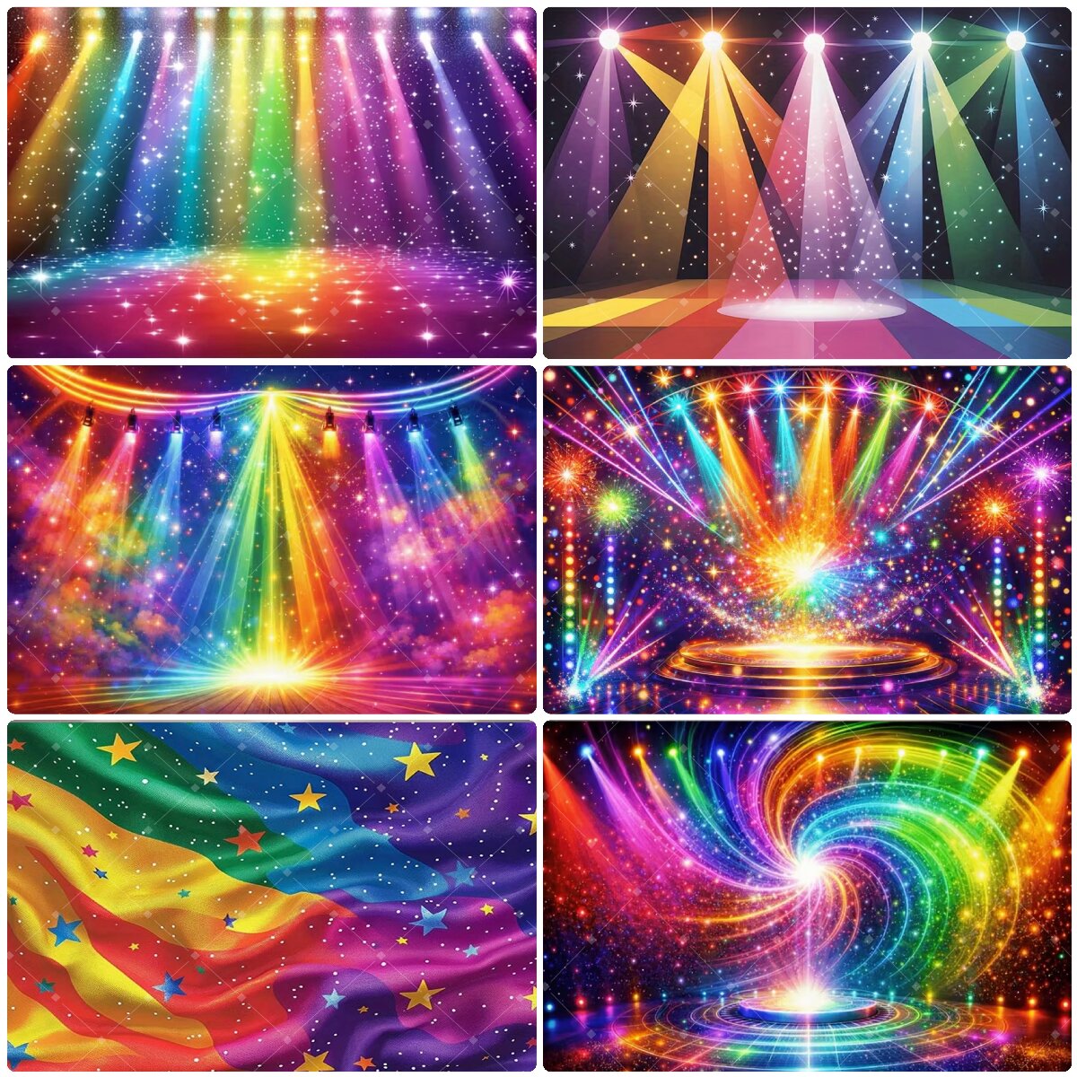 Colorful Rainbow Stage Light B - Photography Lighting Background 评论和价格