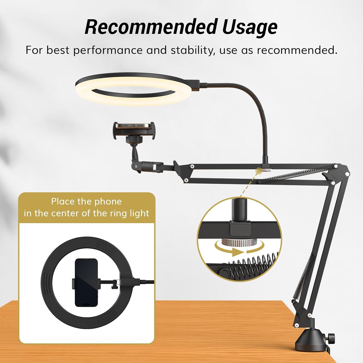 Ring Light with Stand and Phon - Photography Video Lighting Kit With Adjustable Tripod Stand 评论和价格