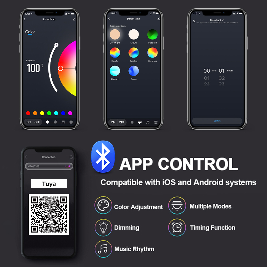 Smart Sunset Lamp Tuya LED Nig - Photography Lighting App 评论和价格