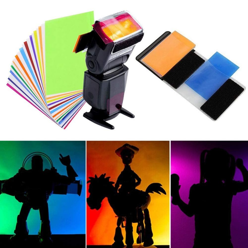 12 Colors Camera Flash Gels Li - Photography Lighting For Portraits 评论和价格
