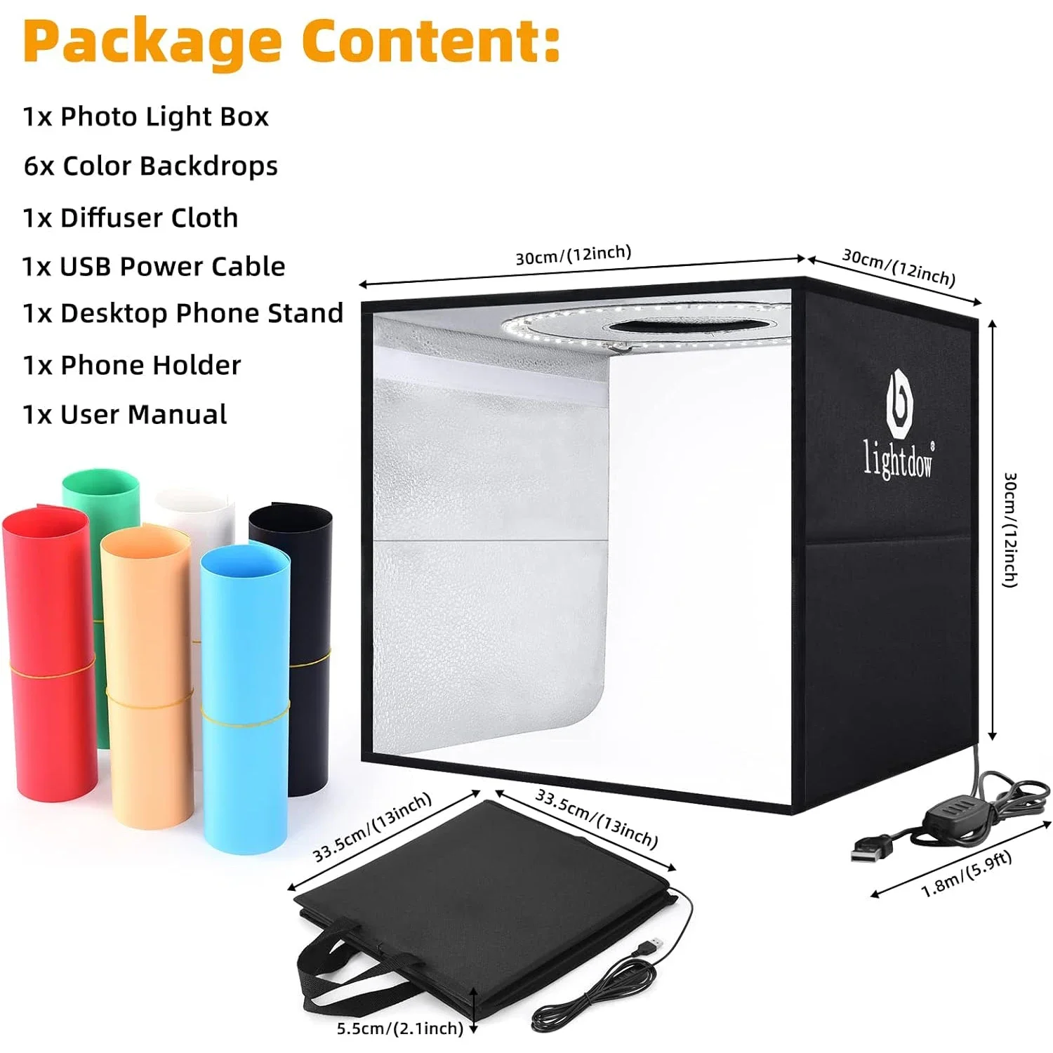 Lightdow Dimmable Photo Box LE - Photography Lighting Background 评论和价格