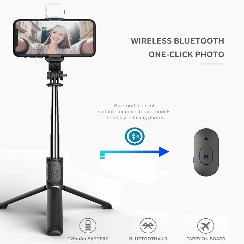 Wireless Bluetooth Selfie Stic - Photography Video Lighting Kit With Adjustable Tripod Stand 评论和价格